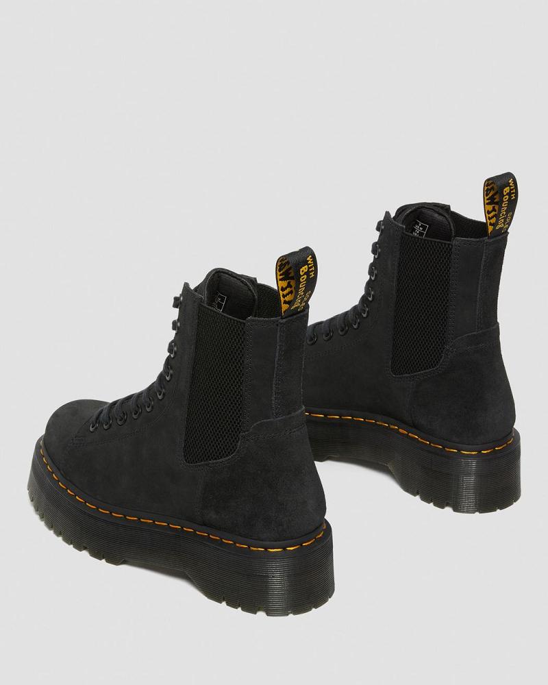 Botas Plataforma Dr Martens Jadon Nubuck Cuero Hombre Negros | MX 256JPQ